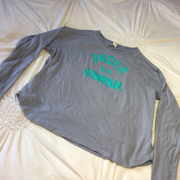 Under Armour grey and teal long sleeve small🤍💚💙 - Picture 7 of 7